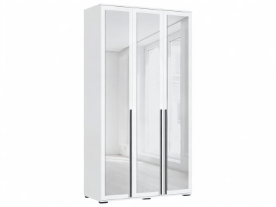 Норд Шкаф 3-х створчатый 1200 с 3-мя зеркалами, Белый глянец/Белый