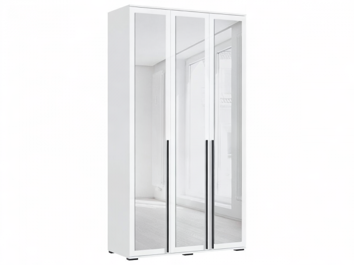 Норд Шкаф 3-х створчатый 1200 с 3-мя зеркалами, Белый глянец/Белый