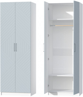 Шкаф двухдверный №1 "Иннэс-7" - Белый/Монблан Р-856