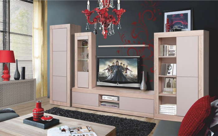 Набор мебели для гостиной "Лондон", набор 2 - Дуб сонома/Капучино светлый