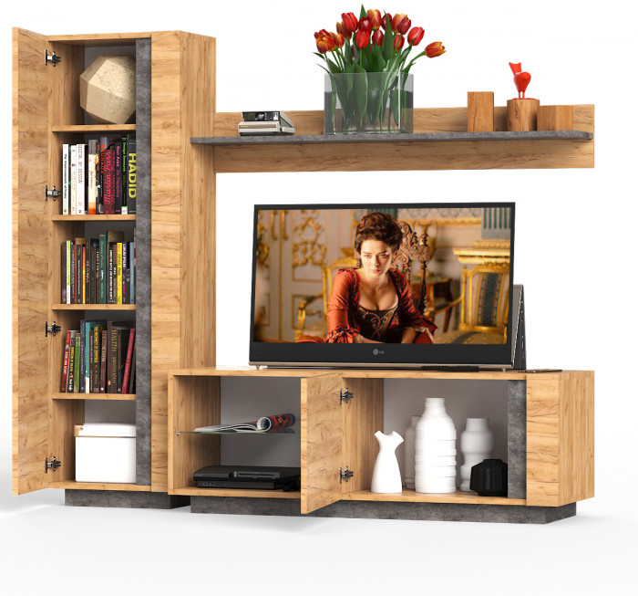 Арчи № 08, дуб крафт золотой/камень тёмный