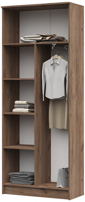 ШК-204 Машенька ЛДСП шкаф комби (800*2020*380) дуб крафт табачный/серый графит