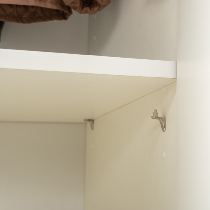 Октава 13.338 Шкаф для одежды + 13.338 Шкаф + 13.338, цвет белый шагрень/дуб крафт золотой/фасады МДФ белый шагрень/зеркало, ШхГхВ 193,2х35,3х197,6 см