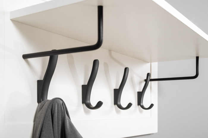 Остин Прихожая 27, цвет белый шагрень/дуб крафт золотой, ШхГхВ 280х54,3х229,6 см., универсальная сборка