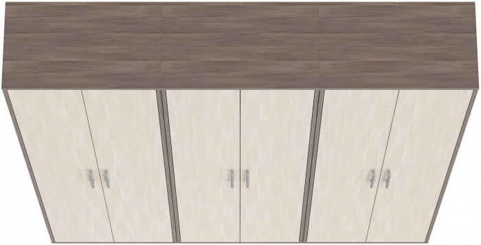 Три шкафа для одежды Домино 2-3430бод.тем/св, цвет бодега тёмный/бодега светлый, ШхГхВ 180х36х202 см.