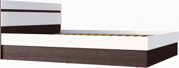 Ким Кровать 140 (Белый глянец, Дуб Сонома)