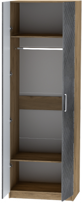 Шкаф двухдверный №1 "Иннэс-7" - Крафт золотой/Бетон графит