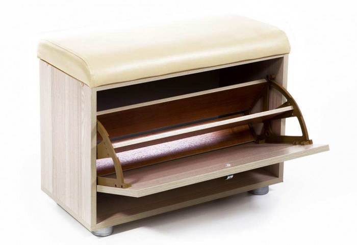 Обувница МС-1 ясень светлый/крем