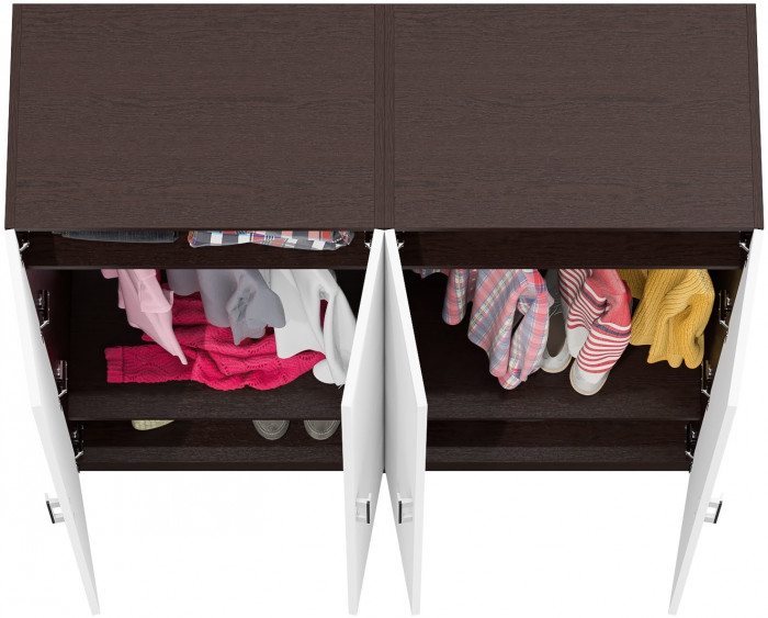 Два Шкафа С-МД-СК9Ш к компьютерному столу С-МД-СК9, цвет венге/белый шагрень, ШхГхВ 140х45х160 см.