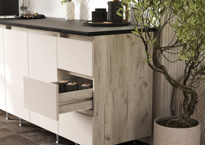 Кухня Челси 2,0м, Крафт серый/Кашемир