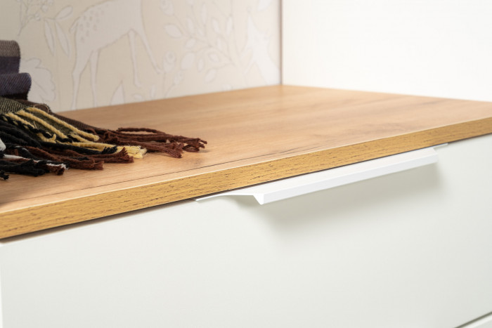 Октава Прихожая 25, цвет белый шагрень/дуб крафт золотой/фасады МДФ белый шагрень, ШхГхВ 193,7х35,4х197,6 см., универсальная сборка