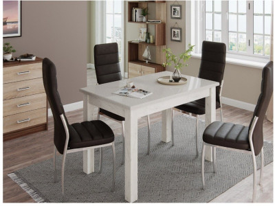 Стол обеденный Бостон-1 дуб крафт белый/белый гранит