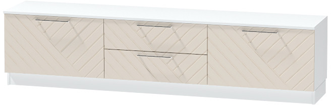 Тумба-4 под ТВ напольная "Иннэс-7", Белый/Тирамису матовый