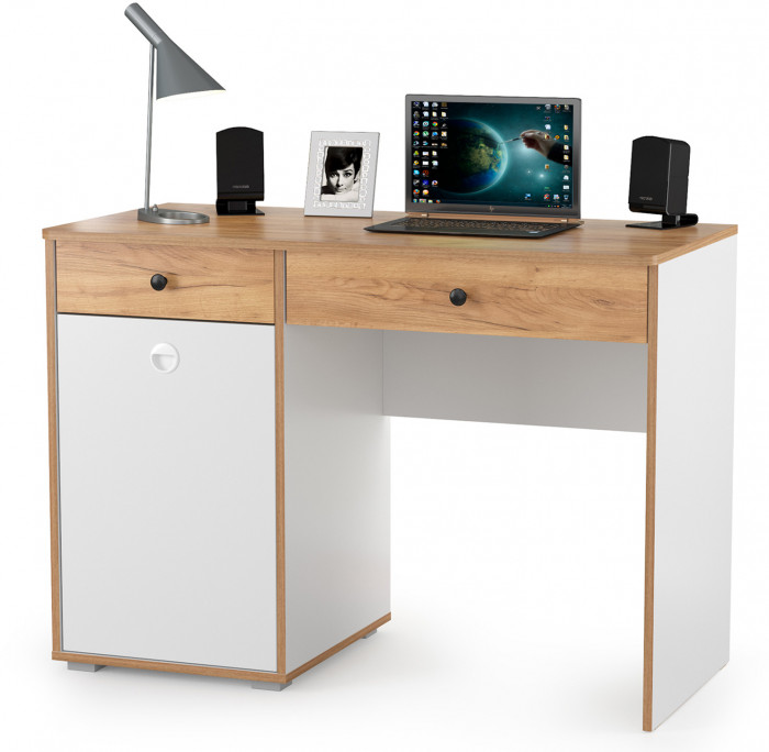 Вуди Компоновка № 50, цвет белый премиум/дуб крафт золотой, ШхГхВ 225х52,7х180,3 см., универсальная сборка