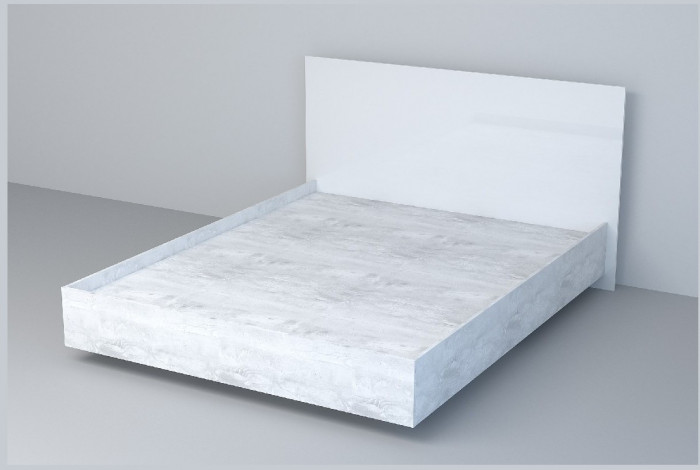 Кровать 1,6 арт.031 (ЛДСП) ЛН. (Бетон Светлый/Камень Темный)