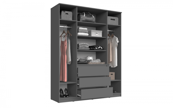 Челси Шкаф 1600 (Графит, Графит)