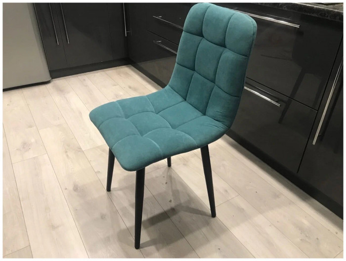 Стул Х / черный /велюр бирюзовый