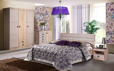 Набор мебели для спальни "Лондон" - Дуб сонома/Капучино светлый