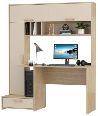 Лайт Стол письменный 03.243Н, цвет плэйн/сатин, ШхГхВ 150,2х57,3х179,9 см., НЕ универсальная сборка