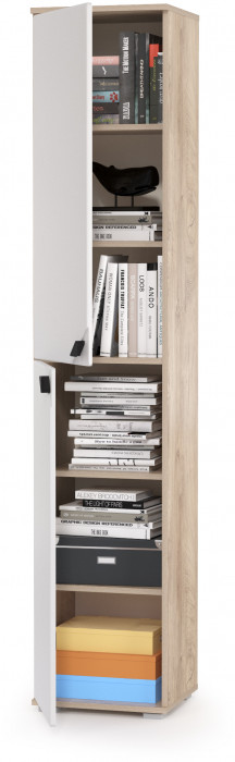 Бостон 13.154 Шкаф, дуб эндгрейн элегантный/фасады МДФ милк рикамо софт