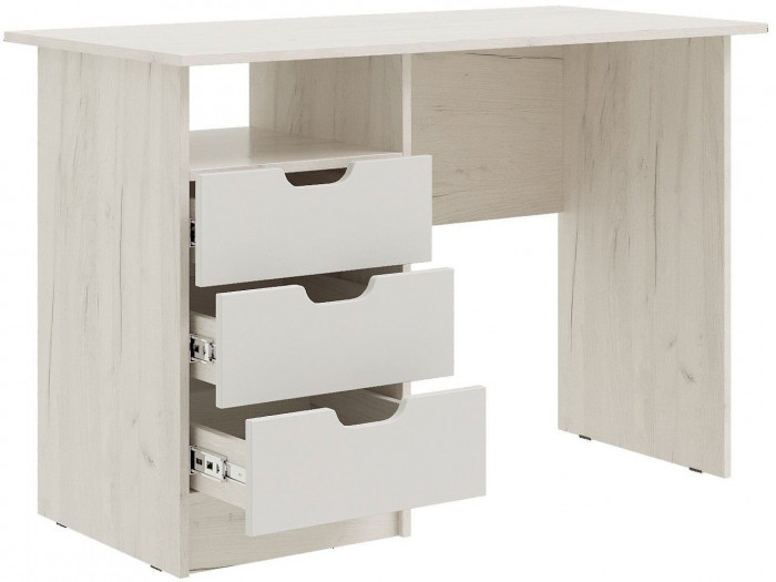 Юниор-4 Стол с ящиками (Шарли белый, Крафт белый)