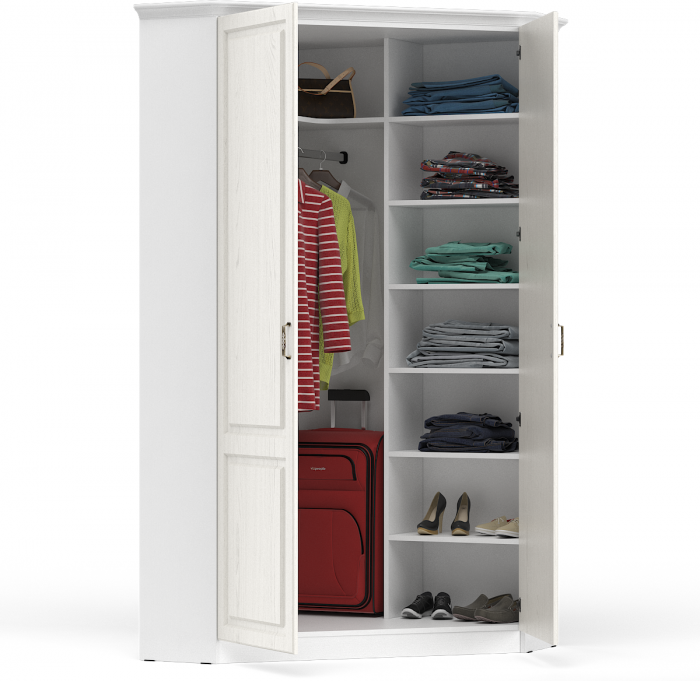 Ливерпуль Шкаф для одежды 13.124 с карнизом, ясень ваниль/белый