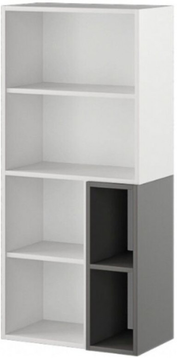 Альберо Шкаф-пенал настенный белый/графит серый