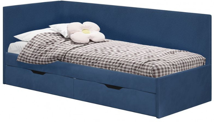 Кровать односпальная "Лео" КР-49 Белый/Океан