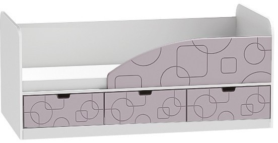 Кровать Бриз-4 80х160 Квадрат (Ирис/Белый/Левый)