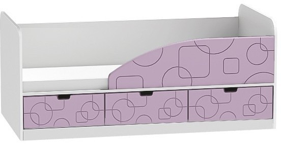 Кровать Бриз-4 80х160 Квадрат (Ирис/Белый/Левый)