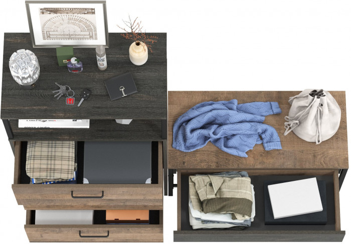 Трувор 13.241.03 Тумба для обуви + 13.307.02 Комод с ящиками, дуб гранж песочный/интра