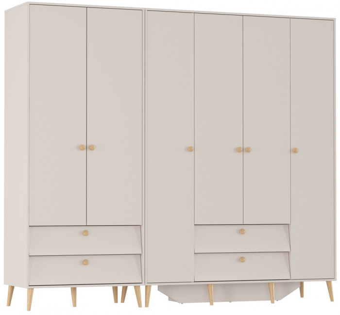 Афина Спальня Шкаф 4-х дверный + Шкаф 2-х дверный, кашемир серый