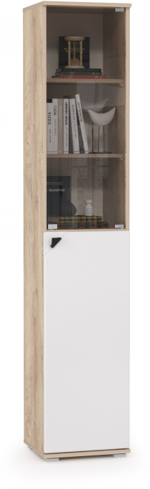 Бостон 13.155 Шкаф, дуб эндгрейн элегантный/фасады МДФ милк рикамо софт