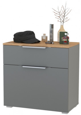 Октава 16.127 Тумба для обуви, серый графит/дуб крафт золотой/фасады МДФ серый графит
