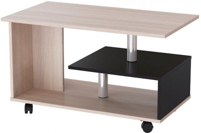 Журнальный стол Консул-5 дуб молочный/венге