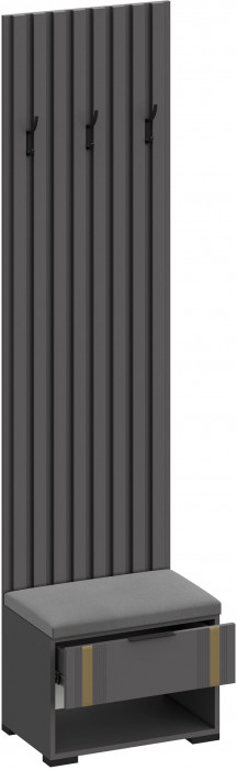 Модульная Прихожая Эмэ, набор №7, Графит/Графит золото, Simple 27