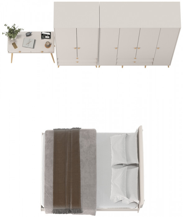 Афина Спальня 21-1600, цвет кашемир серый, сп.м. 1600х2000 мм., б/м, основание есть - фанера