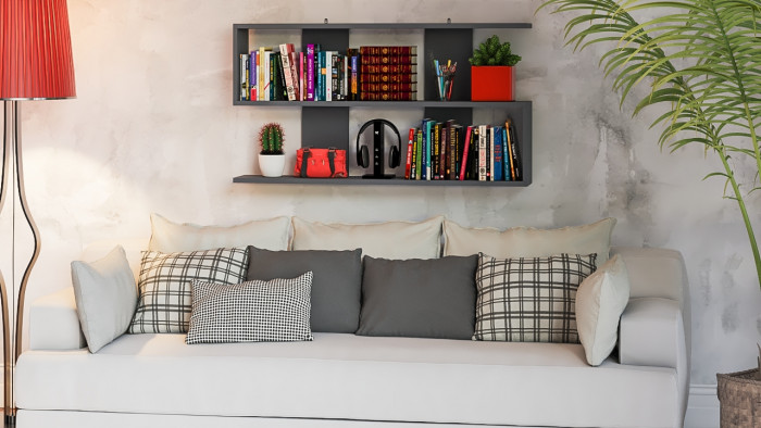 Мори Полка 1200, цвет графит, ШхГхВ 120х21х64,8 см., универсальная сборка