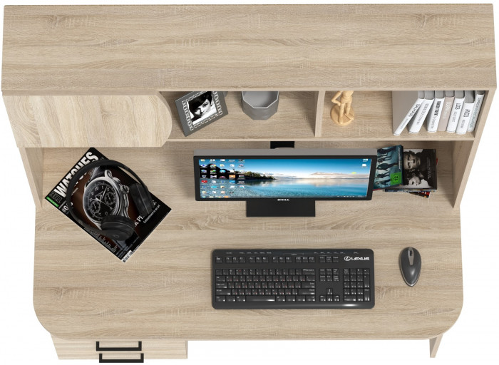 Стол рабочий 6-0606дубсон Сигма, цвет дуб сонома, ШхГхВ 120,5х60,5х166 см., НЕ универсальная сборка