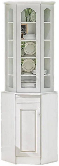 Буфет Констанция угловой (Белый матовый / голубой)