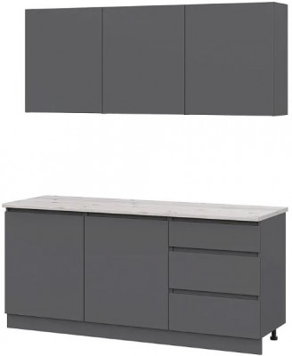 кухня Айден 1,8 серый графит/серый графит