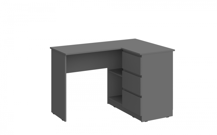 Челси Стол письменный угловой (Белый глянец, Белый)