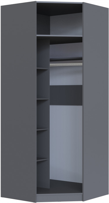 Шкаф угловой Апполия, Графит серый/Лунный кратер