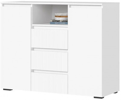 Хелен КМ 01 Комод 1202 (1.202х0.958х0.460) МДФ белый супермат, белый/белый