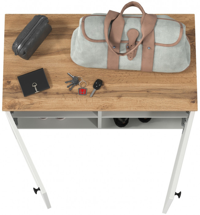 Остин 13.257 Тумба, цвет белый шагрень/дуб крафт золотой, ШхГхВ 80х41,9х43,7 см.