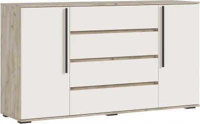 Норд Комод 2 двери 4 ящика (1600), Крафт серый/Кашемир