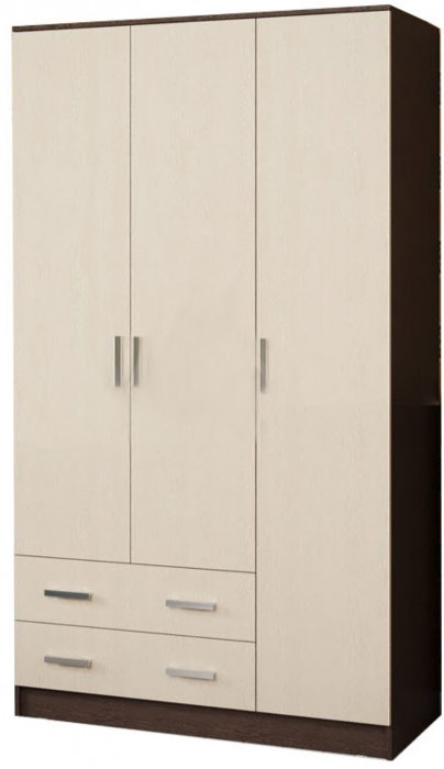 Шкаф распашной 3 двери (Венге / дуб беленый)