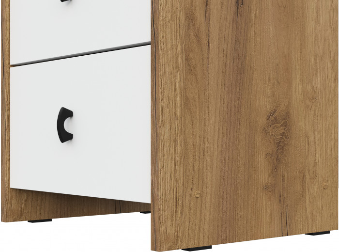 Комод 5 ящиков Байкал, Дуб золотой, Белый матовый