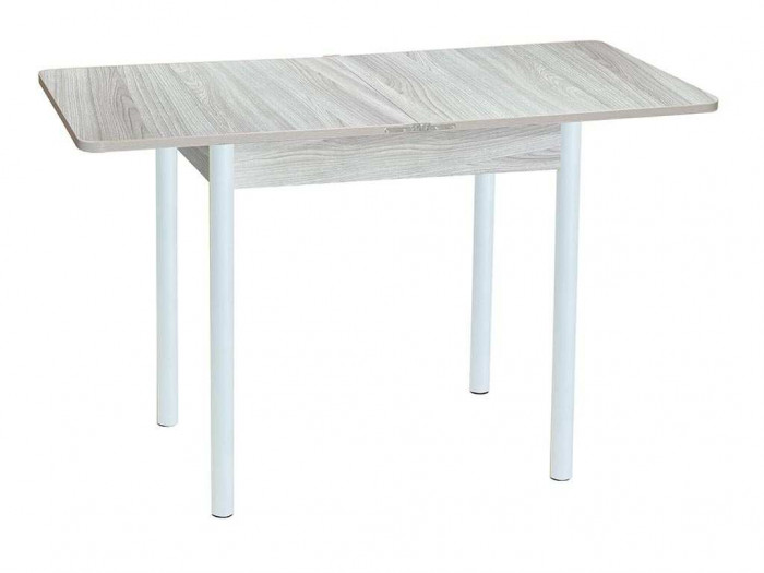 Эко 80х60 стол обеденный раскладной / Ясень светлый/белый