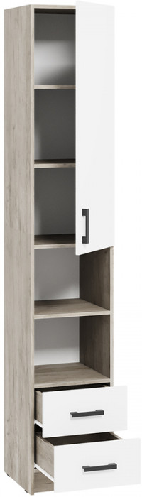 Пенал Вега, Дуб крафт серый, Белый